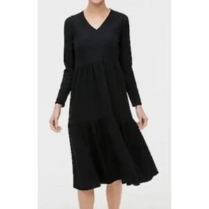 J.Crew Women XXL Tiered Textured Swiss Dot Midi Dress Boho Countryside Chic